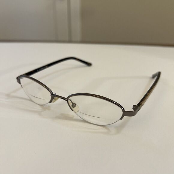 Liz‎ Claiborne Gold Half-Rim Metal Crystal Eyeglass FRAMES - L327 0JM3 47-16-130 - Picture 1 of 16
